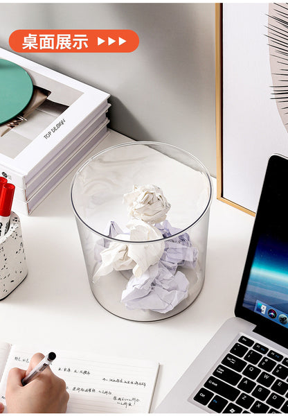 Transparent Trash Can - Nordic Style Garbage Bin for Home  Office