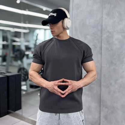 High quality Autumn men long sleeved T-shirt Fashion sport Round Collar fitness running mesh Breathability Training t-shirt men