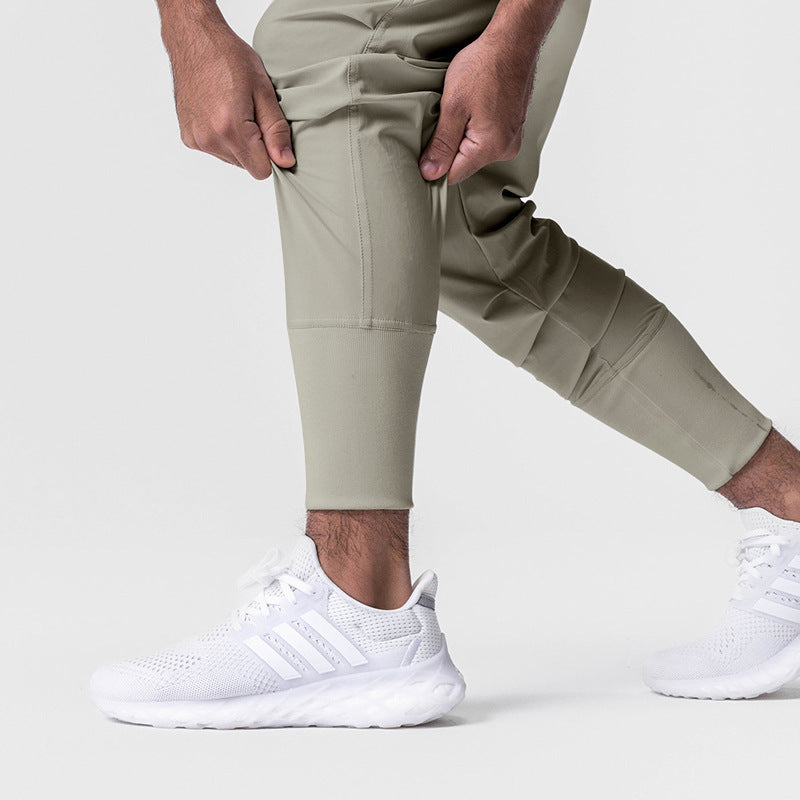 2025 New Men's Cargo Pants Summer Thin Loose Quick-Drying Elastic Leggings Running Training Sweatpants Casual Trend Trousers