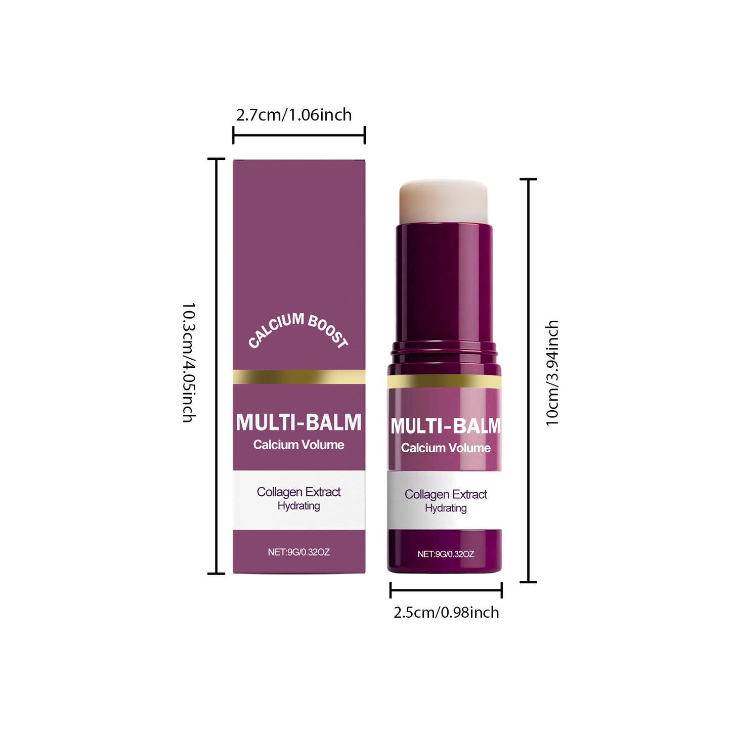 Anti-Aging Calcium Multi Balm Hydrating Firming Volume Soothing Dryness Repair Brighten Skin Tone Deep Moisturizing Cream Stick