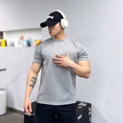 High quality Autumn men long sleeved T-shirt Fashion sport Round Collar fitness running mesh Breathability Training t-shirt men