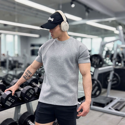High quality Autumn men long sleeved T-shirt Fashion sport Round Collar fitness running mesh Breathability Training t-shirt men