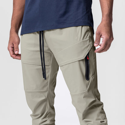 2025 New Men's Cargo Pants Summer Thin Loose Quick-Drying Elastic Leggings Running Training Sweatpants Casual Trend Trousers