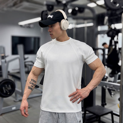 High quality Autumn men long sleeved T-shirt Fashion sport Round Collar fitness running mesh Breathability Training t-shirt men