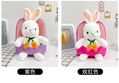 Plush 3D Rabbit Backpack - Cute Cartoon School Bag for Kids - ZOOMNSTORE
