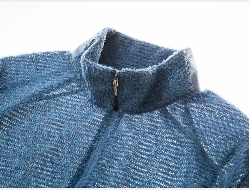 Men's Half-Zip Stand Collar Sweatshirt, Versatile Air Fleece Base Layer for Outdoor Camping, Hiking, Cycling