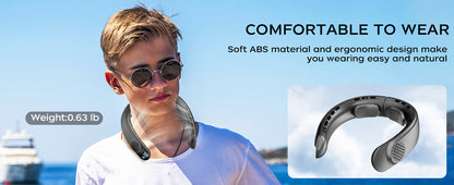 New Quad-Core USB Neck Fan Turbine Vaneless Design Easy Simple Control Carry for Outdoor Portable Portable Summer Gift Wearable
