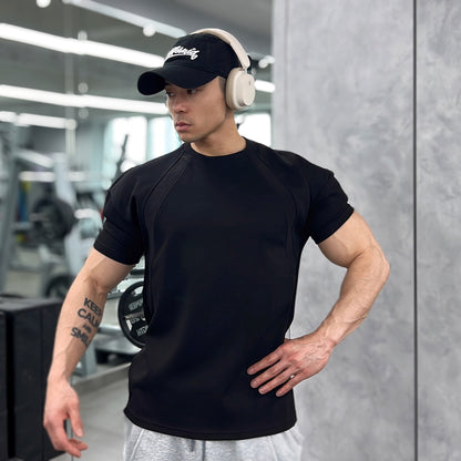High quality Autumn men long sleeved T-shirt Fashion sport Round Collar fitness running mesh Breathability Training t-shirt men