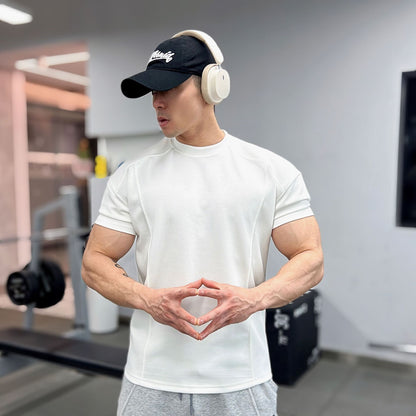 High quality Autumn men long sleeved T-shirt Fashion sport Round Collar fitness running mesh Breathability Training t-shirt men