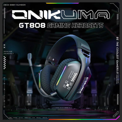 ONIKUMA Wireless Gaming Headset - 24GWiredBluetooth Bendable Mic Soft Ear Pads Immersive Sound for PCPS45 - ZOOMNSTORE