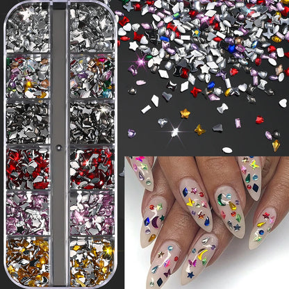 Ocean Gold Nail Art Charms - 3D Shell Seahorse Starfish Pearl Gems Studs - ZOOMNSTORE