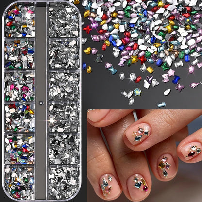 Ocean Gold Nail Art Charms - 3D Shell Seahorse Starfish Pearl Gems Studs - ZOOMNSTORE