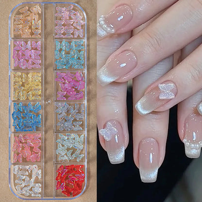 Ocean Gold Nail Art Charms - 3D Shell Seahorse Starfish Pearl Gems Studs - ZOOMNSTORE