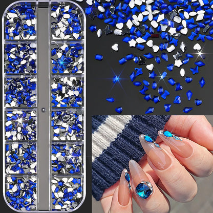 Ocean Gold Nail Art Charms - 3D Shell Seahorse Starfish Pearl Gems Studs - ZOOMNSTORE