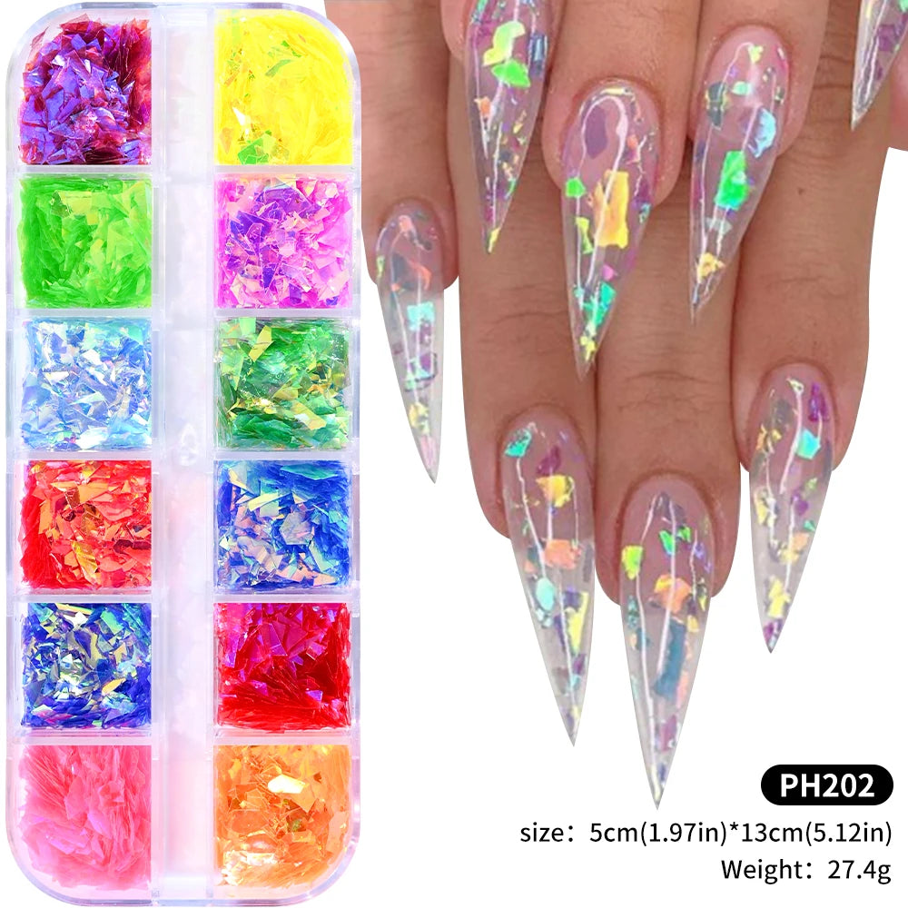 Ocean Gold Nail Art Charms - 3D Shell Seahorse Starfish Pearl Gems Studs - ZOOMNSTORE