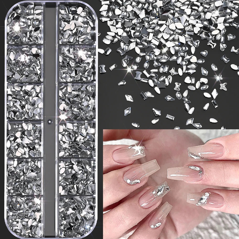 Ocean Gold Nail Art Charms - 3D Shell Seahorse Starfish Pearl Gems Studs - ZOOMNSTORE