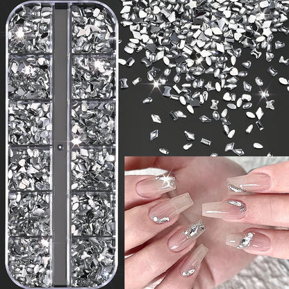 Ocean Gold Nail Art Charms - 3D Shell Seahorse Starfish Pearl Gems Studs - ZOOMNSTORE