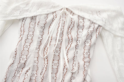 Off Shoulder Bodycon Dress - Elegant Lace Maxi Dress With Long Sleeve | Autumn Party - ZOOMNSTORE