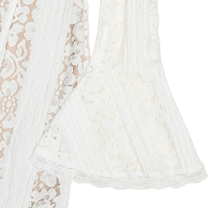 Off Shoulder Bodycon Dress - Elegant Lace Maxi Dress With Long Sleeve | Autumn Party - ZOOMNSTORE