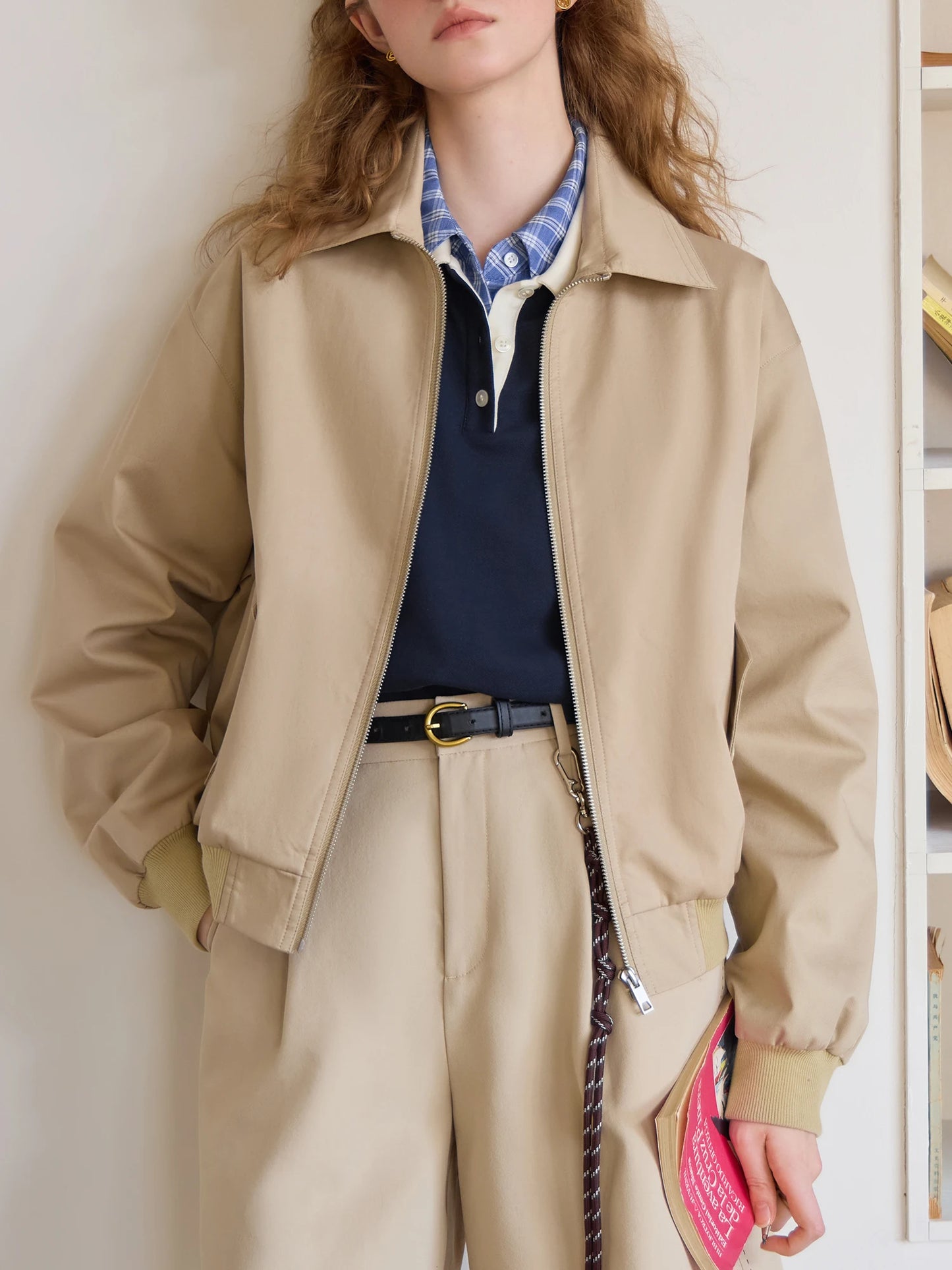 Retro Off-Shoulder Casual Jacket - Spring 2025 Workwear Style - ZOOMNSTORE