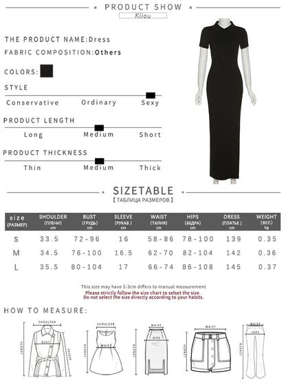 Office Lady Maxi Dress – Women's Sheath Summer Dress With Turn-Down Collar & Button Side Slit - ZOOMNSTORE