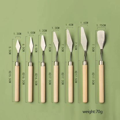 Oil Paint Knife Set - 7pcs Mini Palette  Baking Spatula for Cake Design and Clay Sculpting - ZOOMNSTORE