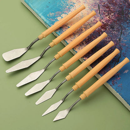 Oil Paint Knife Set - 7pcs Mini Palette  Baking Spatula for Cake Design and Clay Sculpting - ZOOMNSTORE