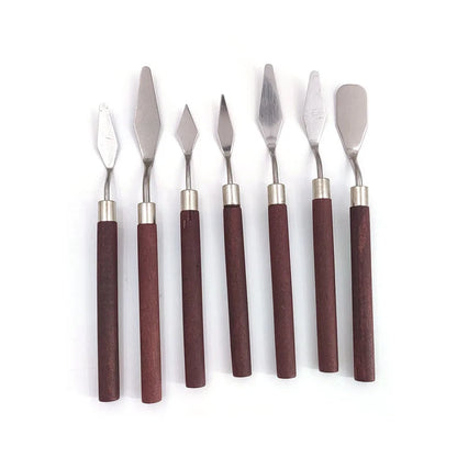 Oil Paint Knife Set - 7pcs Mini Palette  Baking Spatula for Cake Design and Clay Sculpting - ZOOMNSTORE