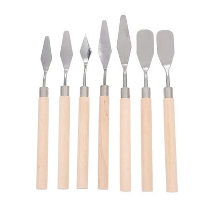 Oil Paint Knife Set - 7pcs Mini Palette  Baking Spatula for Cake Design and Clay Sculpting - ZOOMNSTORE