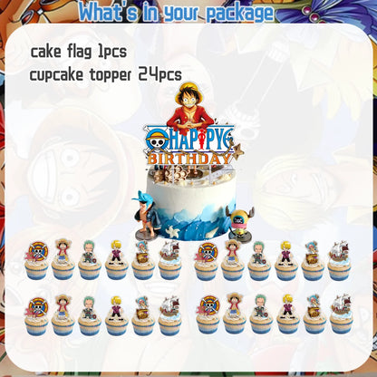 One Piece Birthday Party Supplies - Luffy Zoro Disposable Tableware  Decorations - ZOOMNSTORE