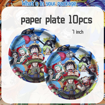 One Piece Birthday Party Set - Luffy Disposable Tableware  Candy Box for Kids - ZOOMNSTORE