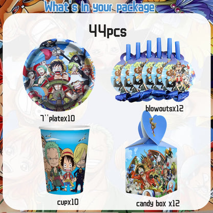 One Piece Birthday Party Set - Luffy Disposable Tableware  Candy Box for Kids - ZOOMNSTORE