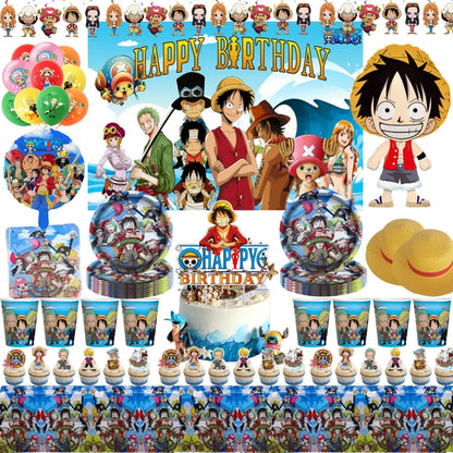 One Piece Birthday Party Supplies - Luffy Zoro Disposable Tableware  Decorations - ZOOMNSTORE