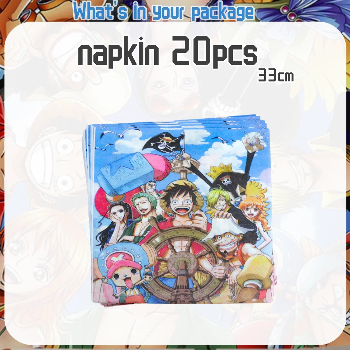 One Piece Birthday Party Supplies - Luffy Zoro Disposable Tableware  Decorations - ZOOMNSTORE