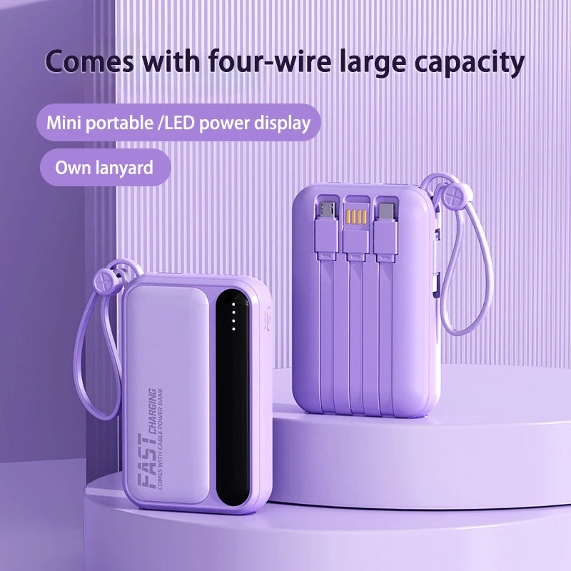 Oneplus Power Bank 50000mAh Large Capacity 4 In1 Built in Cables Intelligent Digital Display Light Portable Battery For Samsung - ZOOMNSTORE