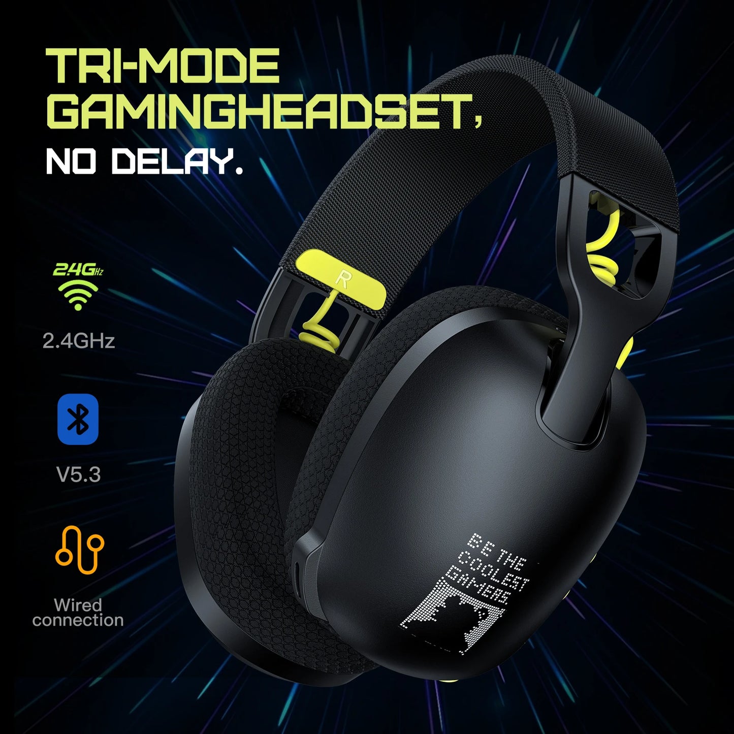 Onikuma Gaming Headset for PS5, PS4, PC, 2.4GHz USB Gaming Headphones with Mic, Ergonomic Design 5.3 Bluetooth Headphones - ZOOMNSTORE