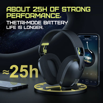 Onikuma Gaming Headset for PS5, PS4, PC, 2.4GHz USB Gaming Headphones with Mic, Ergonomic Design 5.3 Bluetooth Headphones - ZOOMNSTORE