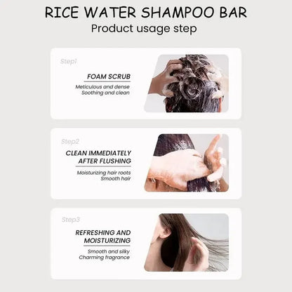 Organic Rice Shampoo Bar - Nourishing Hair Growth Soap with Rice Water Protein - ZOOMNSTORE