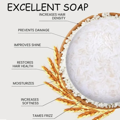 Organic Rice Shampoo Bar - Nourishing Hair Growth Soap with Rice Water Protein - ZOOMNSTORE