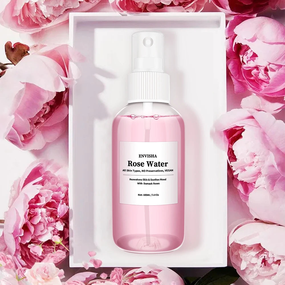 Organic Rose Water Facial Toner - Moisturizing Serum for Pore Shrinkage and Skin Care - ZOOMNSTORE