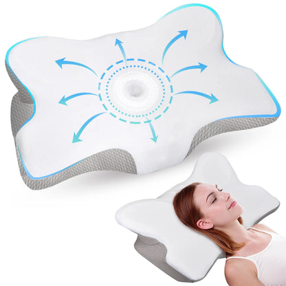 Orthopedic Neck Pillow – Memory Foam Cervical Support For Neck Pain Relief - ZOOMNSTORE