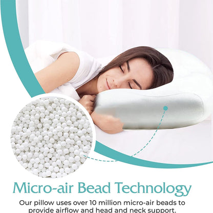 Orthopedic Neck Pillow - Memory Foam Sleep Support Pillow | Soft Micro Airball Cushion - ZOOMNSTORE