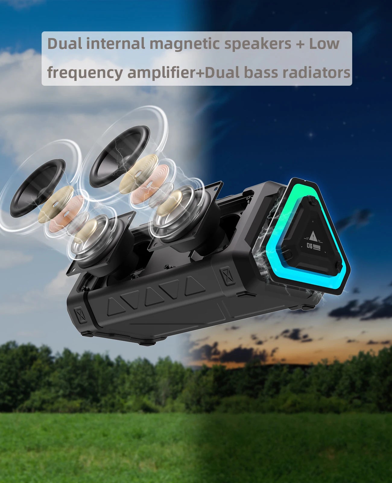 Outdoor Bluetooth Speaker - MLOVE P3 Portable Waterproof 40W Output Power with RGB Light - ZOOMNSTORE