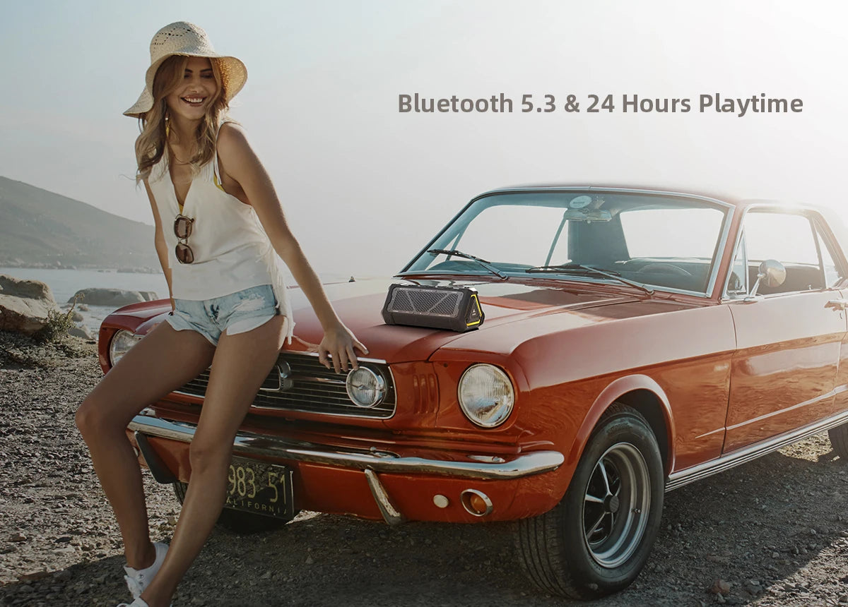 Outdoor Bluetooth Speaker - MLOVE P3 Portable Waterproof 40W Output Power with RGB Light - ZOOMNSTORE