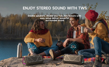 Outdoor Bluetooth Speaker - MLOVE P3 Portable Waterproof 40W Output Power with RGB Light - ZOOMNSTORE