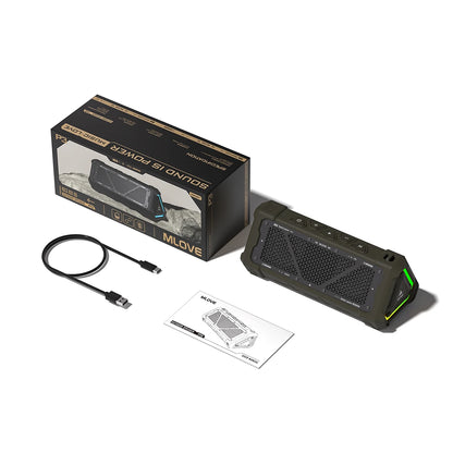 Outdoor Bluetooth Speaker - MLOVE P3 Portable Waterproof 40W Output Power with RGB Light - ZOOMNSTORE