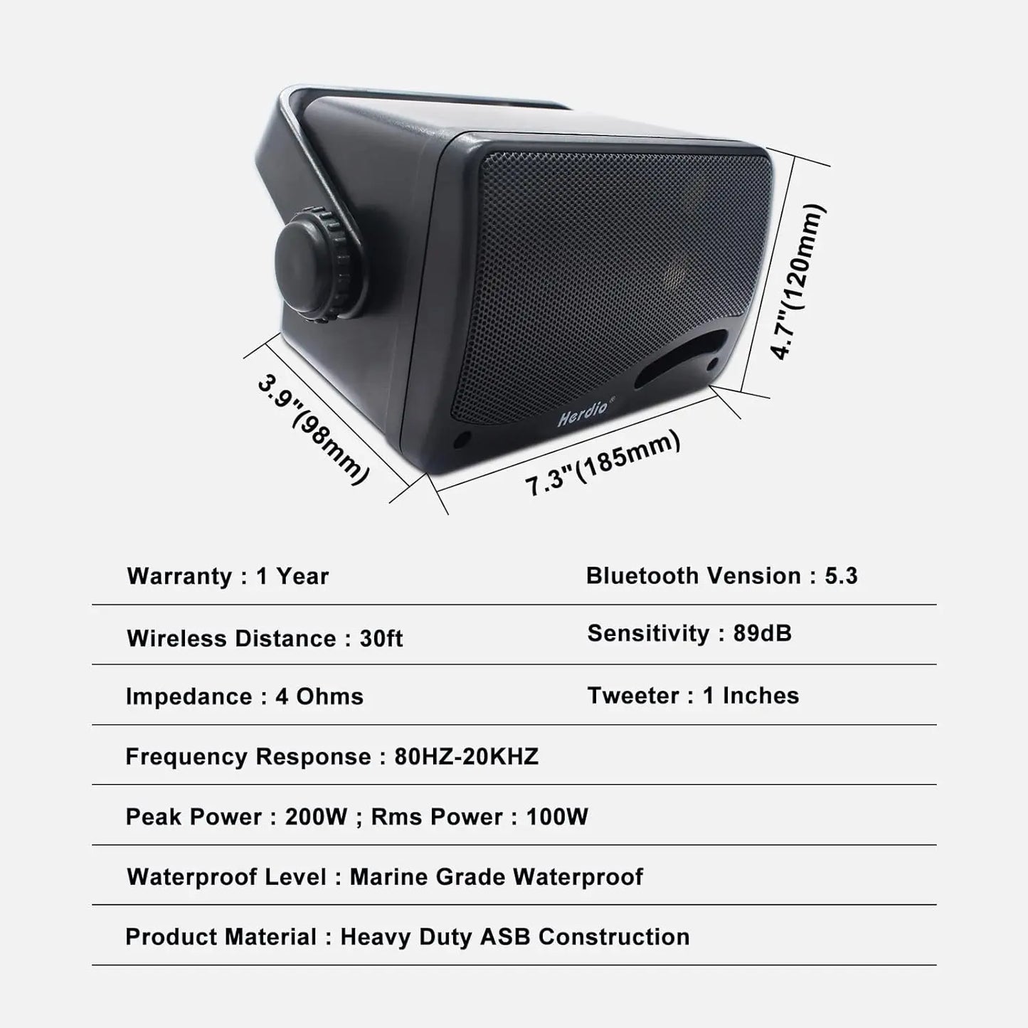 Outdoor Bluetooth Speakers - Waterproof 3 Way Speaker System, Durable Wall Mount - ZOOMNSTORE