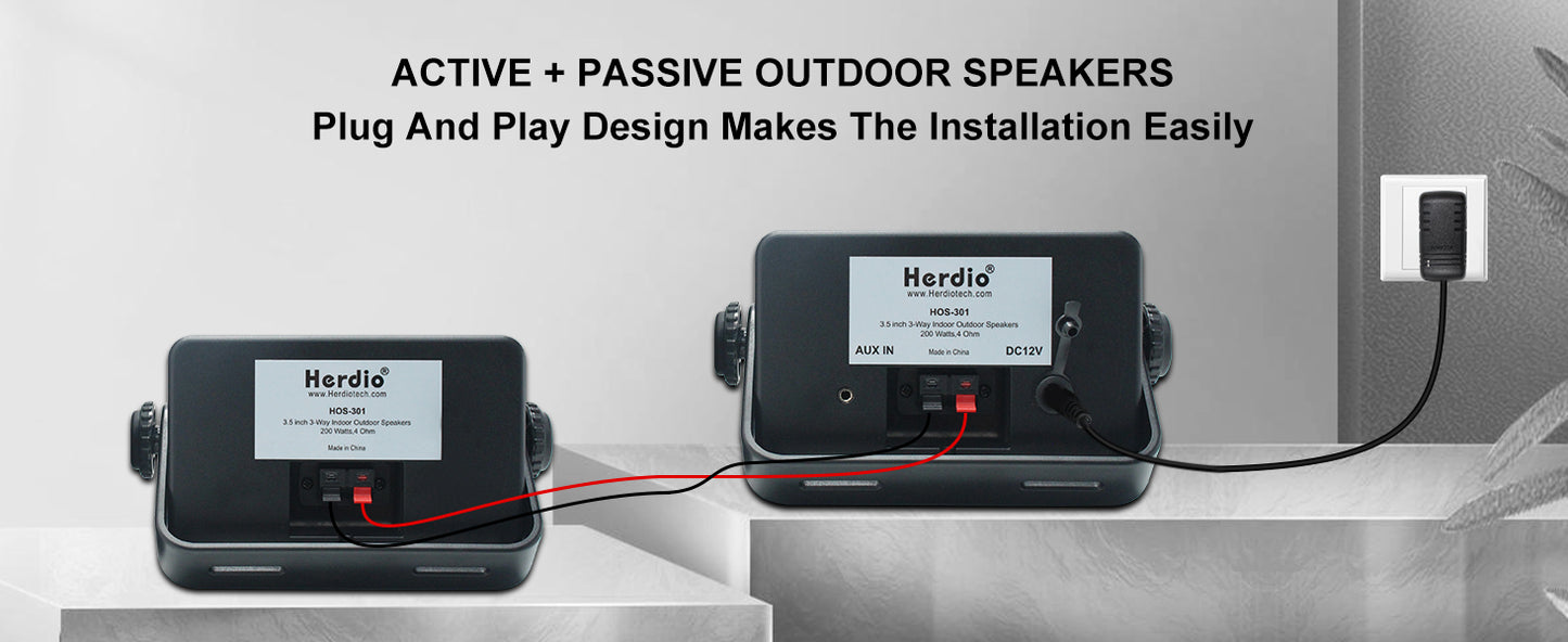 Outdoor Bluetooth Speakers - Waterproof 3 Way Speaker System, Durable Wall Mount - ZOOMNSTORE