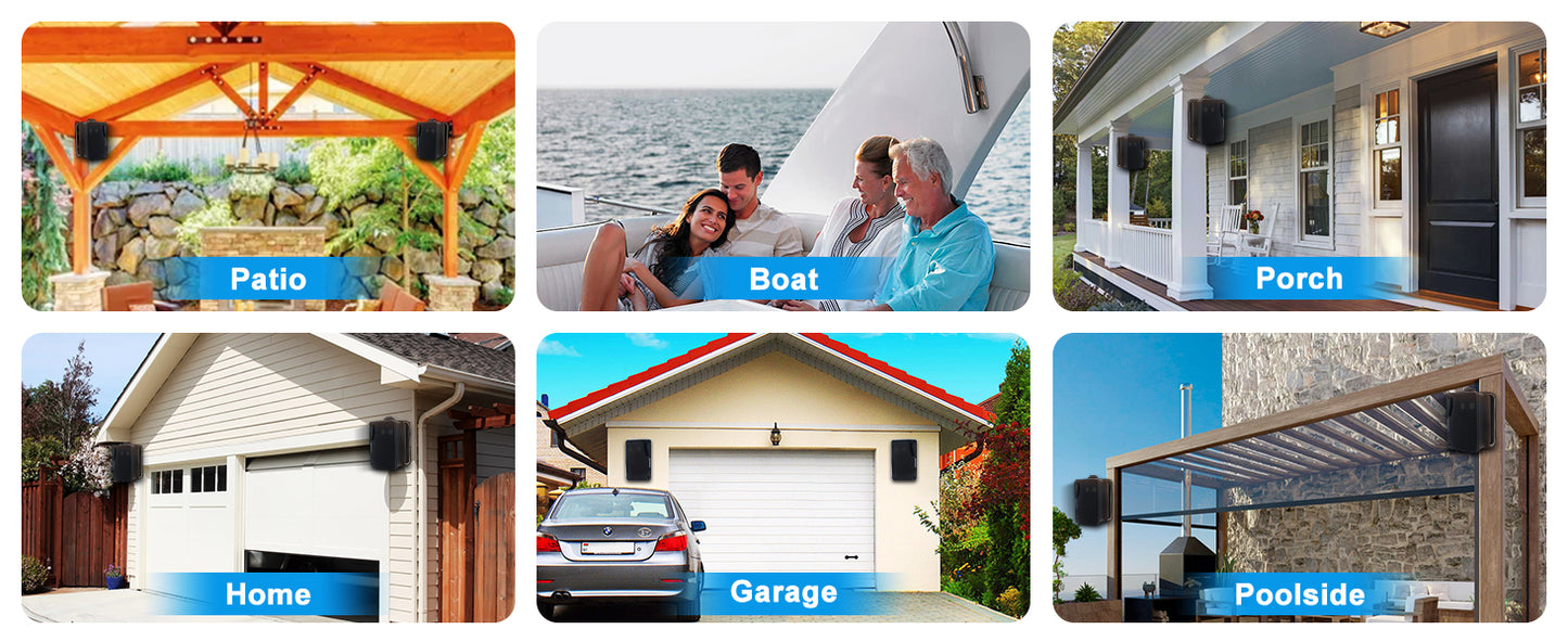 Outdoor Bluetooth Speakers - Waterproof 3 Way Speaker System, Durable Wall Mount - ZOOMNSTORE