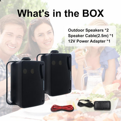 Outdoor Bluetooth Speakers - Waterproof 3 Way Speaker System, Durable Wall Mount - ZOOMNSTORE